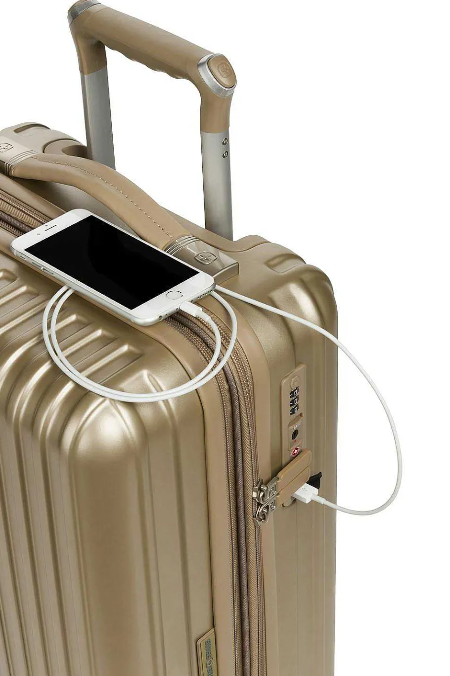 Cheap SWISSGEAR 7910 20" Usb Expandable Carry On Hardside Spinner Luggage - Golden Sand