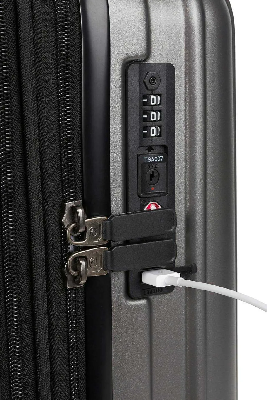 Flash Sale SWISSGEAR 7910 20" Usb Expandable Carry On Hardside Spinner Luggage - Gun Metal