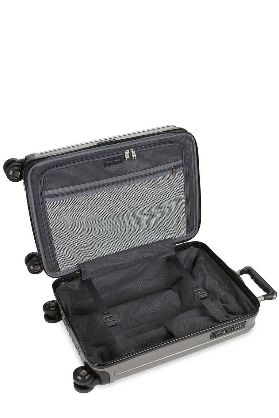 Flash Sale SWISSGEAR 7910 20" Usb Expandable Carry On Hardside Spinner Luggage - Gun Metal
