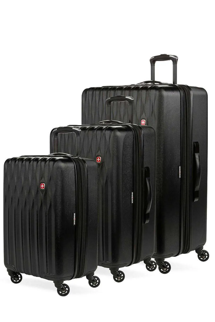 Outlet SWISSGEAR 8018 Expandable Hardside Spinner 3Pc Luggage Set - Black