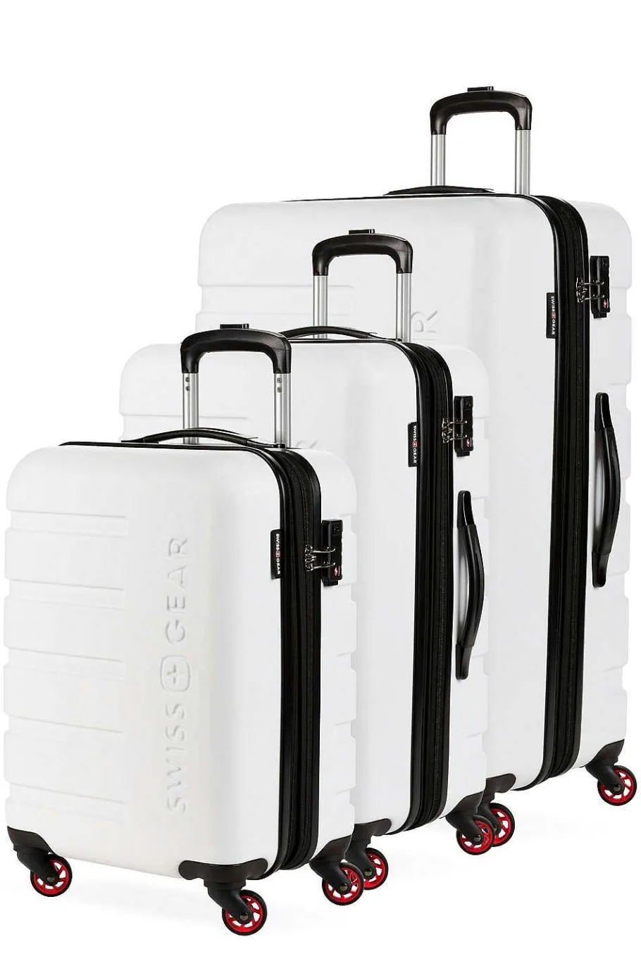 Hot SWISSGEAR 7366 Expandable 3Pc Hardside Luggage Set Black | Clearly Aqua | Cobalt Blue | Coral Almond