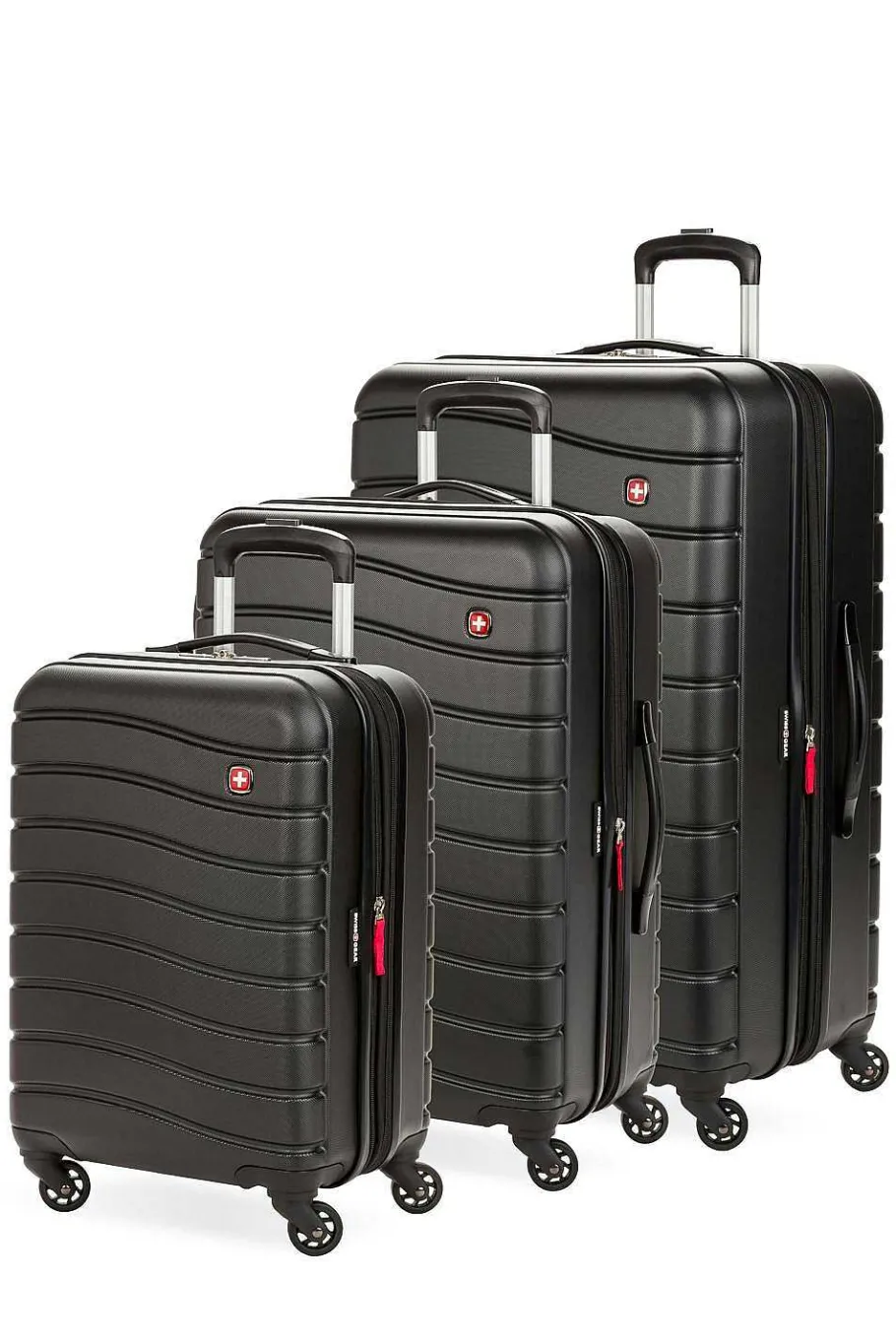 Best Sale SWISSGEAR 7790 Expandable 3Pc Hardside Spinner Luggage Set Black | Gray