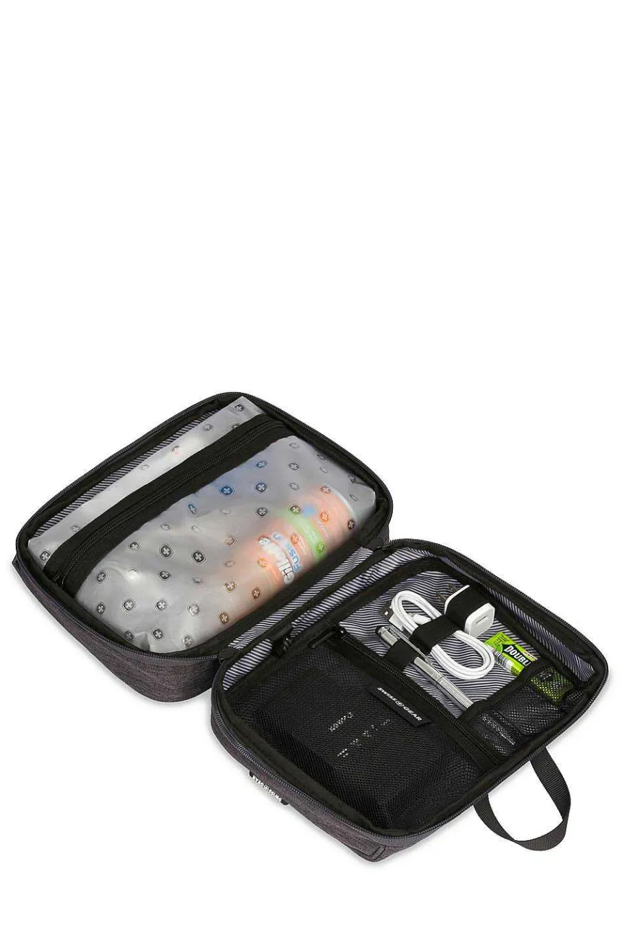 New SWISSGEAR 2679 2-In-1 Toiletry-Tech Kit - Dark Gray Heather