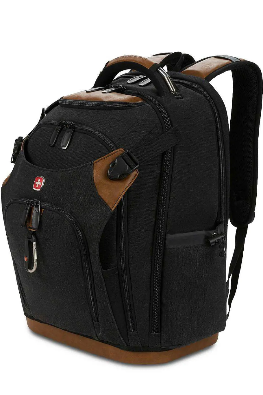 Sale SWISSGEAR 3636 Usb Work Pack Pro Tool Backpack Black Canvas | Black With White Dots | Brown Canvas