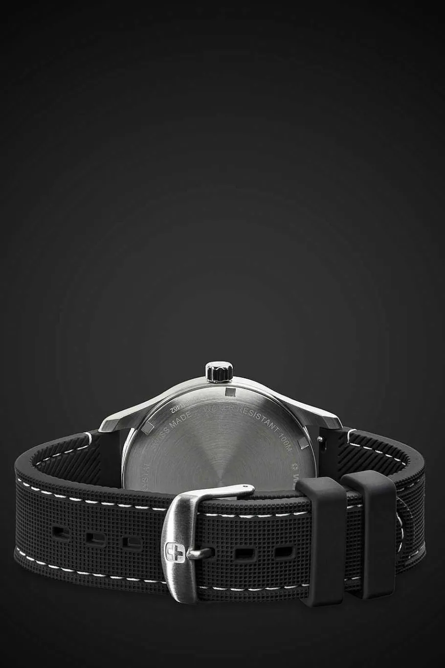 Hot SWISSGEAR Wenger Attitude Watch - Stainless Steel With Black Dial And Black Silicone Strap