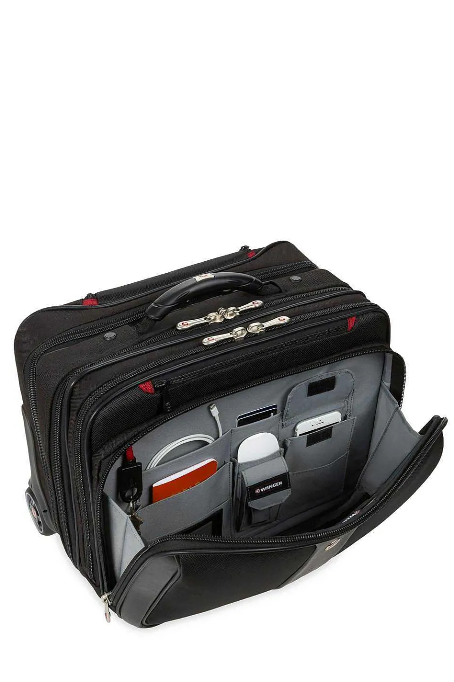 Best SWISSGEAR Wenger Patriot Wheeled Business Case With Removable Laptop Case - Black