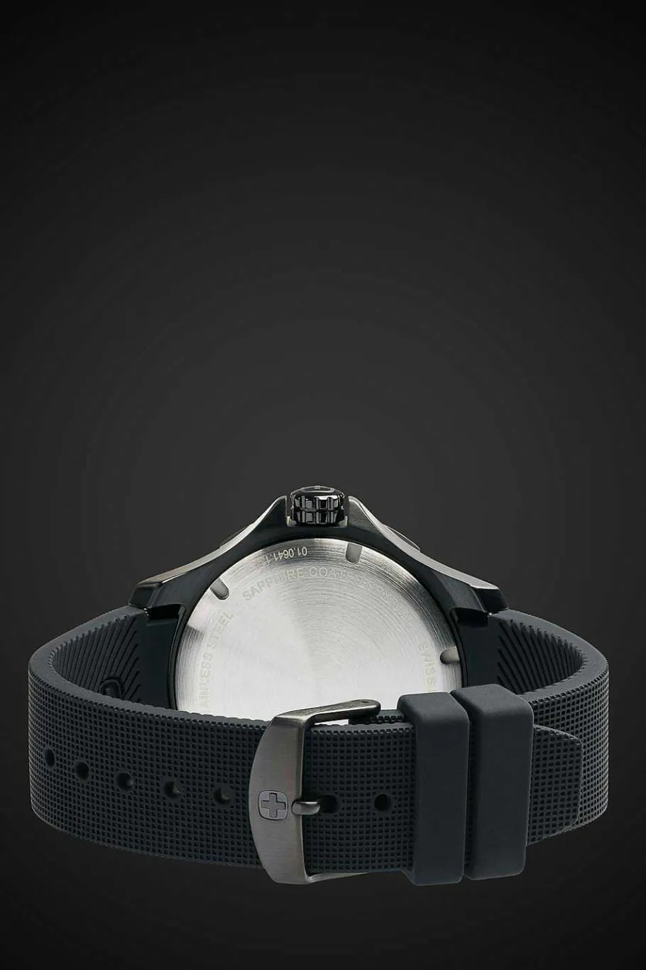 Cheap SWISSGEAR Wenger Seaforce Watch - Black With Black Dial And Black Silicone Strap