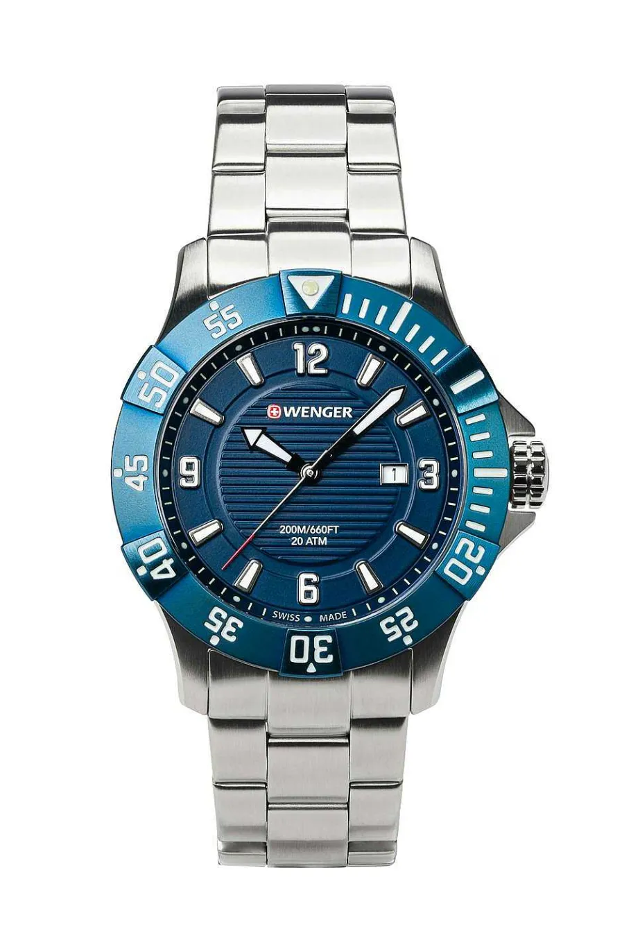Outlet SWISSGEAR Wenger Seaforce Watch - Stainless Steel With Blue Dial And Stainless Steel Bracelet