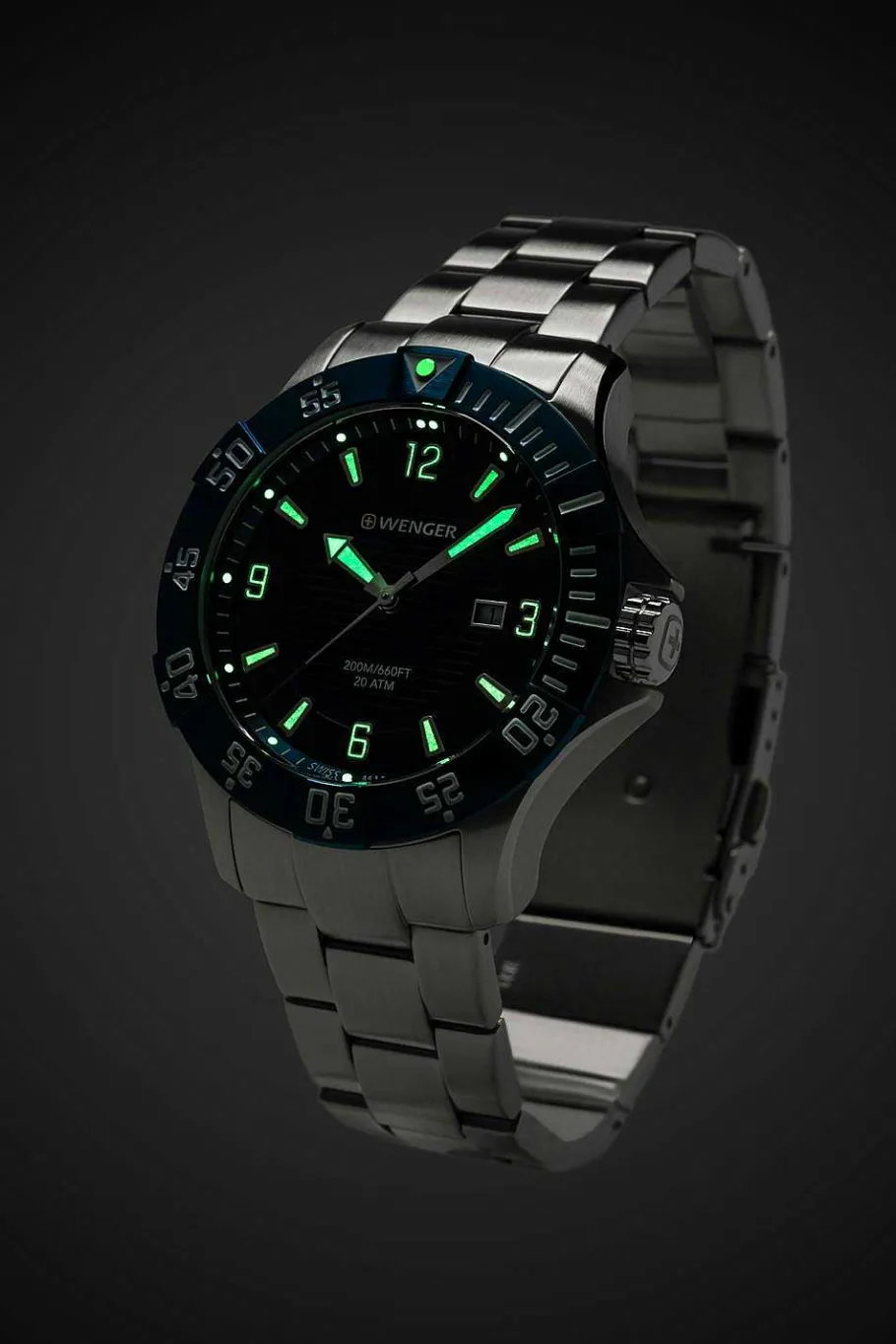 Online SWISSGEAR Wenger Seaforce Watch - Stainless Steel With Blue Dial And Stainless Steel Bracelet